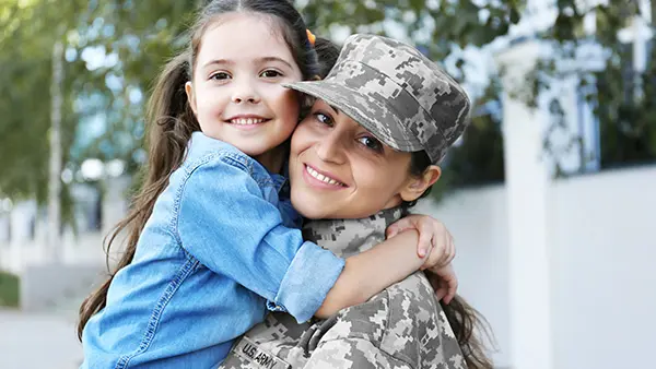 veteran mother with daughter